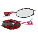 ESPEJO DECORATIVO IRON RACING FUEGO FURIA COLOR NEGRO/ROJO