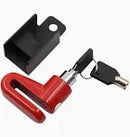 CANDADO ANTI-ROBO MOTOCICLETA P/ DISCO FRENO (WSTD) PLATEADO
