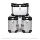 KIT MALETEROS IRON RACING ALUMINIO 45L + 37L (45X23X40 - 41X36X33CM) COLOR PLATACAJA
