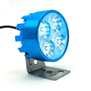 FARO REDONDO 4 LED LUZ BLANCA ALTA/BAJA Y ESTROBO COLOR AZUL