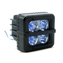 FARO AUXILIAR CUADRADO 4 LED LUZ BLANCA C/ ALTA/BAJA Y ESTROBO