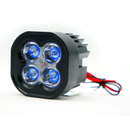 FARO AUXILIAR CUADRADO 4 LED LUZ BLANCA C/ ALTA/BAJA Y ESTROBO