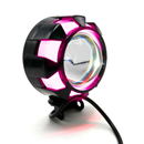 FARO AUXILIAR LED REDONDO LUZ BLANCA  CONTORNO ROSA