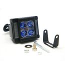 FARO AUXILIAR CUADRADO 4 LED LUZ BLANCA LATERALES AZUL Y ROJO C/ ESTROBO