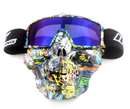 GOGGLES IRON RACING IR-800/190 MASCARA DIABLO ARMADO LENTE AZUL VISOR CARETA