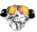 GOGGLES IRON RACING IR-800/181 MASCARA DIABLO ARMADO LENTE ROJO VISOR CARETA