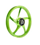 RIN TRASERO COMPLETO P/ XT 110RT III COLOR VERDE 1.60X17