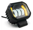FARO AUXILIAR LED CON LUPA CON 3 LED CON OJO DE ANGEL AZUL Y DIRECCIONAL AMARILLA CON LUZ BLANCA FIJA Y ESTROBO