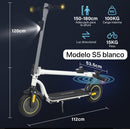 PATIN ELECTRICO HONEY WHALE S5 COLOR BLANCO CON LUZ