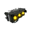 FARO LED RECTANGULAR 3 LUPAS CON HALO INTERMEDIO, (AMARILLO BLANCO ROJO)