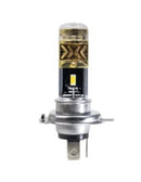 FOCO DE FARO LED H4 LUZ AMARILLO BLANCO CON LUZ PREVENTIVA AZUL CELESTE
