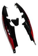 CUBIERTA TRASERAS IZQ DER P/ CRYPTON 110 COLOR NEGRO ROJO CUBIERTA ASIENTO