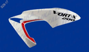 CUBIERTA IZQ DE TANQUE VORTX 200 COLOR BLANCO/ROJO TAPA