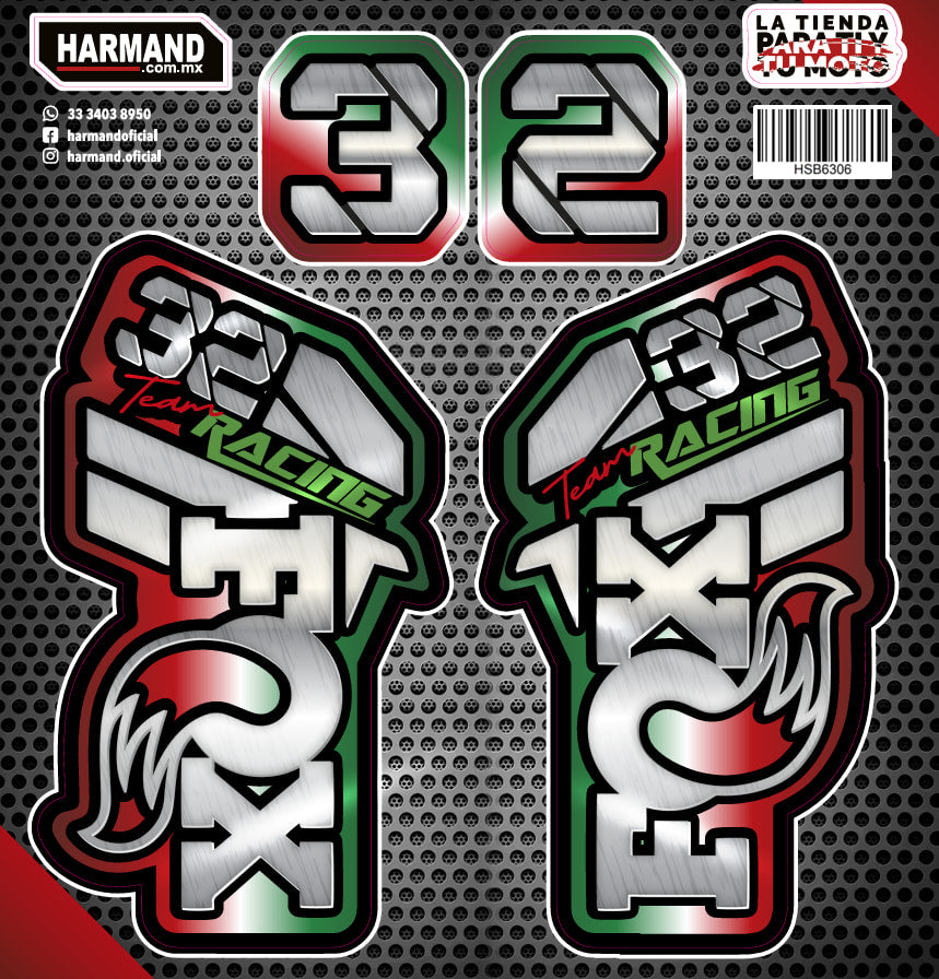 STICKER GRANDE BARRAS LOGO FOX COLOR MEXICO ZKR | Harmand