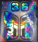 STICKER GRANDE BARRAS DEL FOX COLOR GRIS HOLOGRAFICO