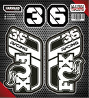 STICKER GRANDE BARRAS  DEL  HOLOGRAFICO LOGO FOX COLOR BLANCO