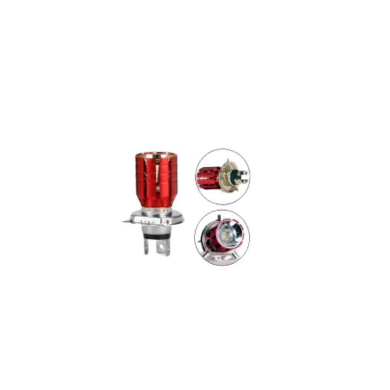 FOCO LED H4 LUZ BLANCA 12-85V CUERPO ROJO