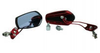 ESPEJO DECORATIVO IRON RACING RIEL COLOR NEGRO/ROJO