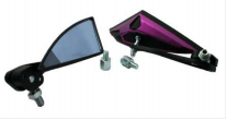 ESPEJO DECORATIVO IRON RACING TRIANGULO COLOR NEGRO/MORADO