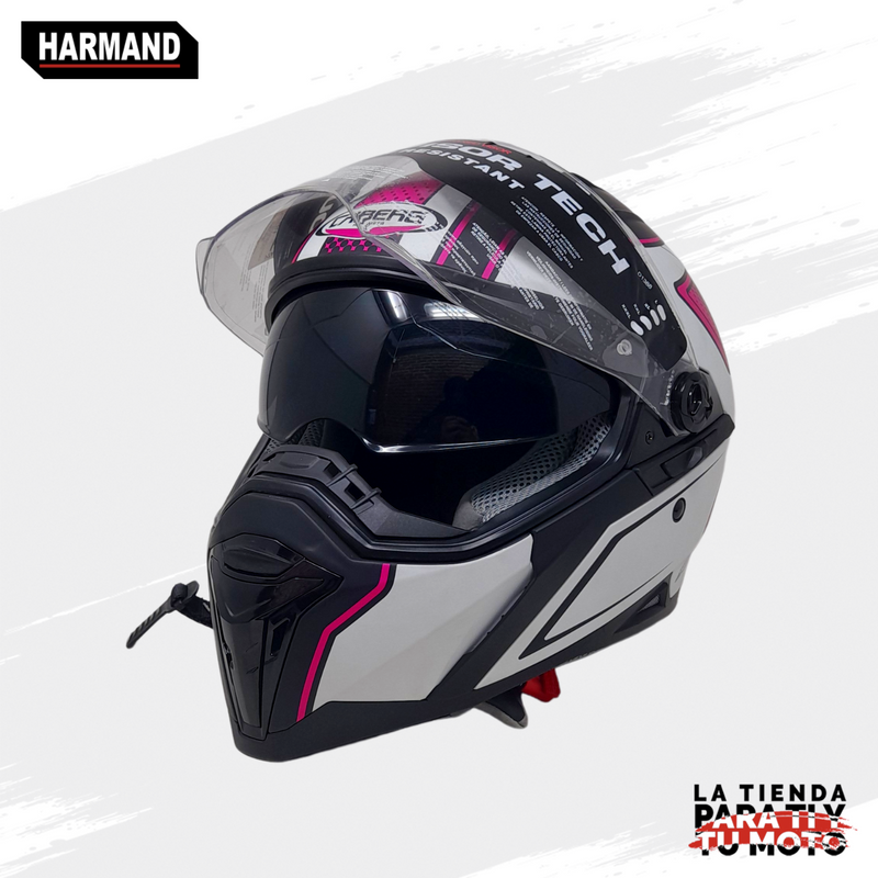 CASCO CABERG CERRADO TALLA S STUNT BLADE COLOR NEGRO/ROSA