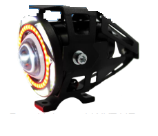 FARO AUXILIAR COLOR NEGRO LUZ BLANCA DOBLE ANILLO ROJO/ESTROBO WKT-U7