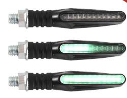 DIRECCIONAL IRON RACING FLEXIBLE LUZ VERDE EFECTO RUNNING 12V