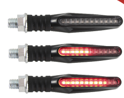 DIRECCIONAL IRON RACING FLEXIBLE LUZ ROJA EFECTO RUNNING 12V