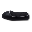 ASIENTO UNIVERSAL CAFE RACER BORDE BLANCO IR-501 COLOR NEGRO