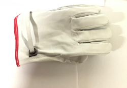 GUANTES DE PIEL COLOR BLANCO TALLA L-XL