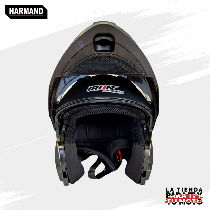 HARMAND CASCO IRON RACING ABATIBLE IR 190 TALLA L COLOR NEGRO MATE C LUZ LED