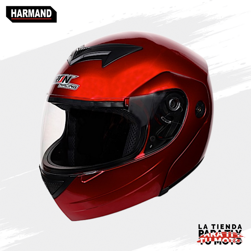 CASCO IRON RACING ABATIBLE TALLA L IR108 COLOR ROJO BRILLO