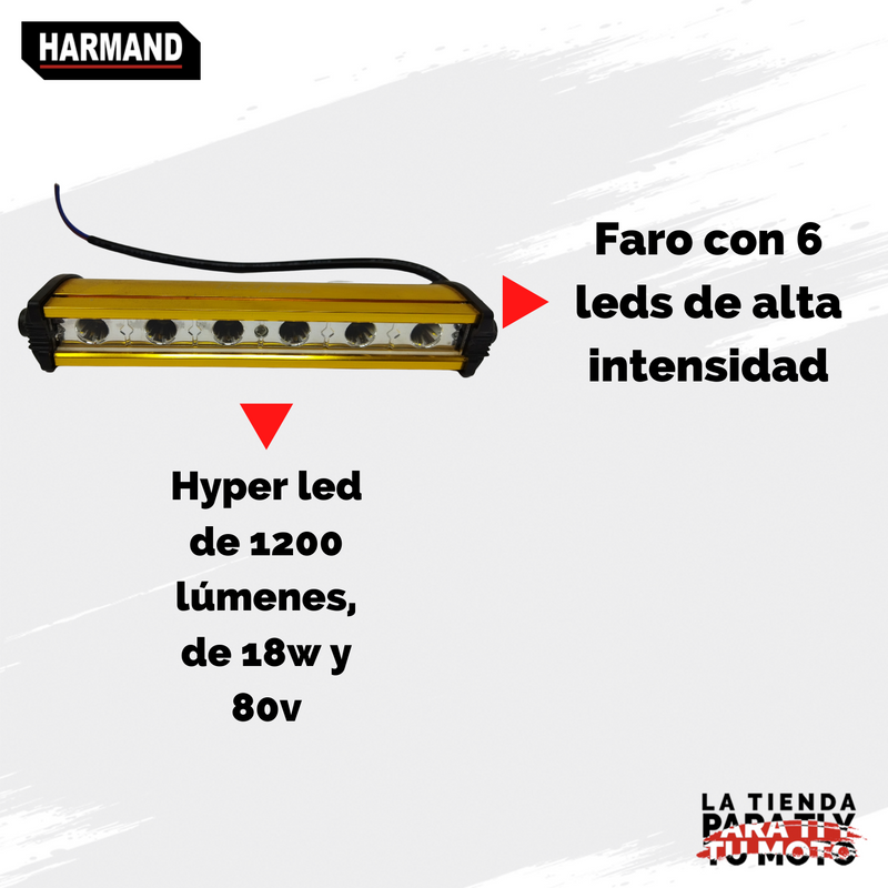 FARO AUXILIAR HYPER LED IR-1800 COLOR DORADO 1200LM 18 8-80V