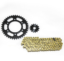 KIT DE SPROCKET ZURI P/ FZ 16 2.0 (14 X 40T 428H X 130L) CADENA DORADA