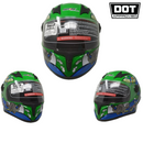 CASCO MASUDA INFANTIL CERRADO IR-109 DINO KIDS COLOR VERDE