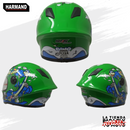 CASCO MASUDA INFANTIL CERRADO IR-109 DINO KIDS COLOR VERDE