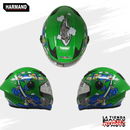 CASCO MASUDA INFANTIL CERRADO IR-109 DINO KIDS COLOR VERDE