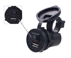 CARGADOR USB P/ MOTO UNIVERSAL IR-3104 C/ BOTON ENCENDIDO