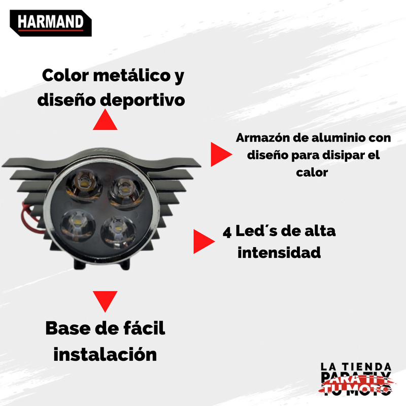 FARO AUXILIAR HYPER LED IRON RACING IR-0900 COLOR NEGRO 8-80V 4W 200LM